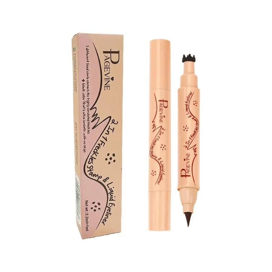 Dual-Ended Freckle Stamp Pen, 2-in-1 Stamp & Fine Tip Eyeliner, Waterproof, Smudge-Proof, Natural Sun-Kissed Faux Freckles, Beginner-Friendly Beauty Makeup Tool