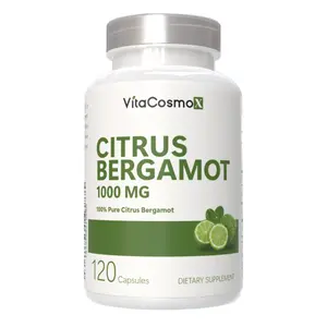 VitaCosmoX Citrus Bergamot Capsules 1000 mg 20:1 Extract | 120 Veggie Capsules | All Natural Supplement for Adults | Plant-Based Support