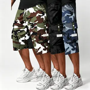 1PC Men's Camouflage Plus Size Cargo Shorts – Elastic Drawstring Waist, Multiple Pockets, Regular Fit, Durable Non-Stretch Fabric, Perfect for Summer Casual & Outdoor Wear summerwins