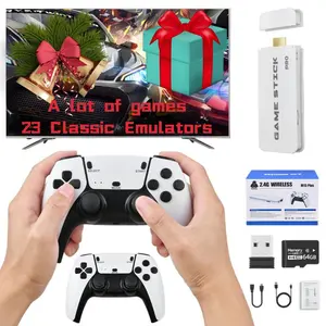 M15 Plus Retro Game Console Upgrade, Includes Game Stick, Wireless Controller, Game Simulator, 5w Rated Power, No Battery Included, Wireless Gaming Console