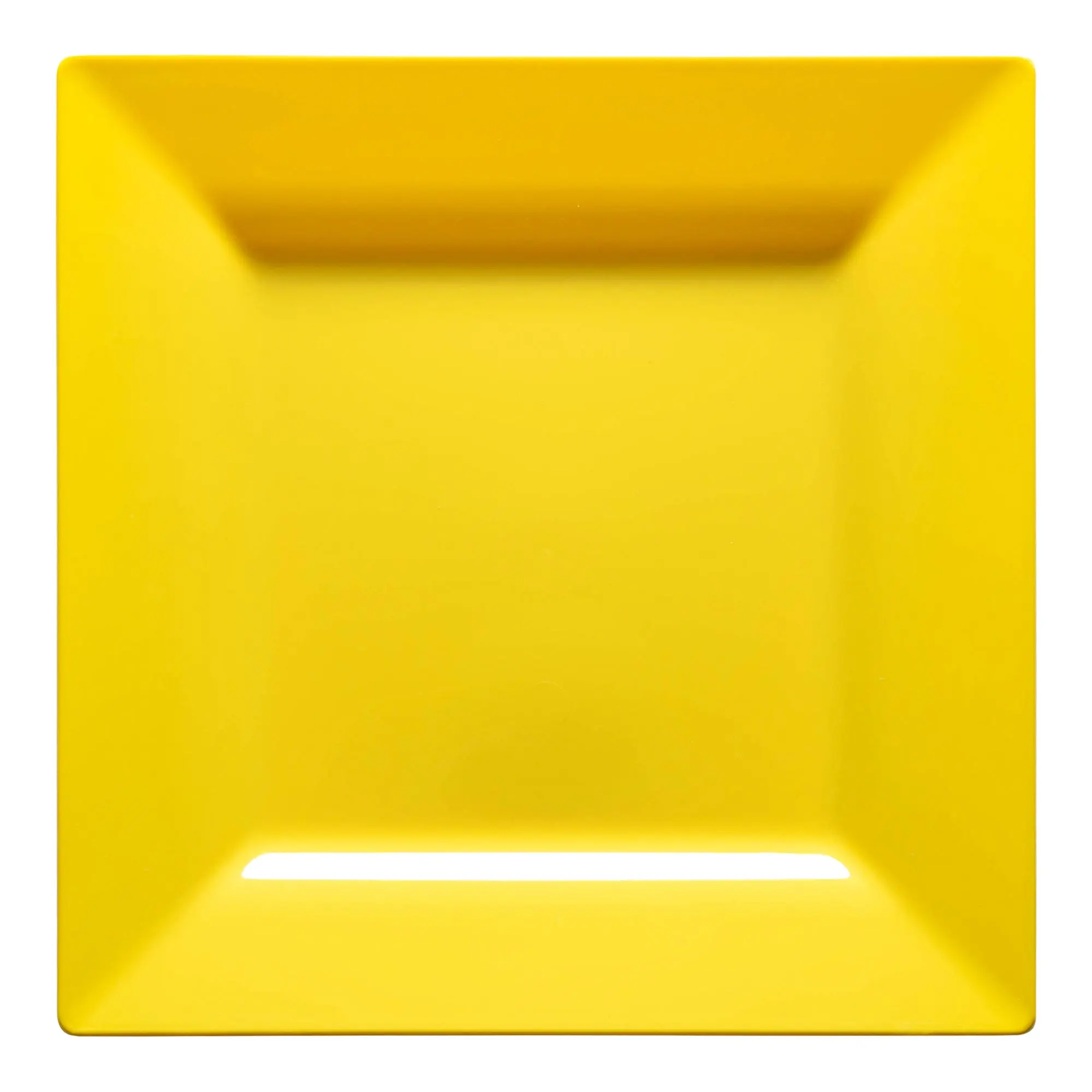 Yellow Square Plastic Dinner Plates (9.5")