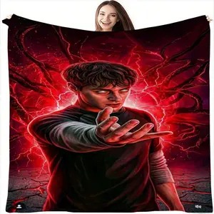 A classic Stranger Things Season 3 themed blanket, soft and durable, perfect for the office, dorm room, bedroom, or camping trip.