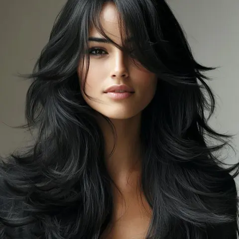 22 Inch Black Long Wigs for Women, Gorgeous Fashion Fluffy Wigs with Bangs, Synthetic Full Machine Wigs for Party, Daily Use, Stylist Friendly Wig, Synthetic Wavy Hair