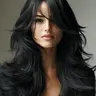 22 Inch Black Long Wigs for Women, Gorgeous Fashion Fluffy Wigs with Bangs, Synthetic Full Machine Wigs for Party, Daily Use, Stylist Friendly Wig, Synthetic Wavy Hair