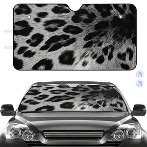 Car Sunshade Black And White Leopard Print Pattern for Vehicle Windshield Protection
