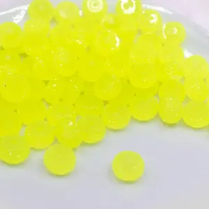 12mm Yellow Glow In the Dark Resin Rondelle Spacer Beads - Set of 20