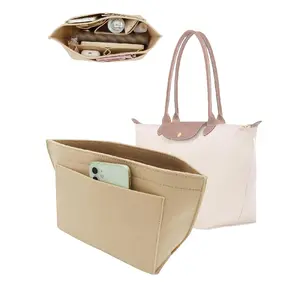 Portable Multi-Pocket Storage Bag for Longchamp Bags, Plain Color Lining, Perfect Inner Pocket Organizer, Casual Style, All Seasons