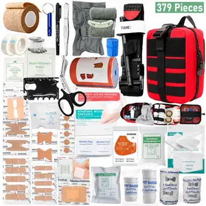 First Aid Kit - 379 Piece  Medical Kit forHome, Car, Travel, Camping, Truck,Hiking, Sports, Office, Vehicle &Outdoor Emergencies- Small
