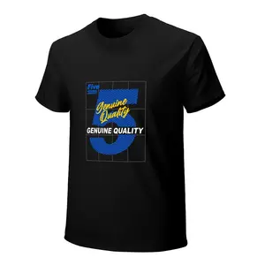 "Five Genuine Quality" Grid Heavyweight T-Shirt, 180gsm Premium Cotton Short Sleeve, Urban Streetwear Graphic Tee, Casual Wear for Men/Women, Black Crewneck Top,deo merch,frisco orange tshirt,anti grape clothing,big deborah,funny