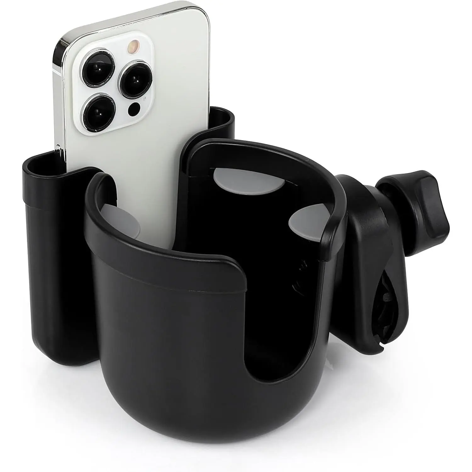 2-in-1 Walker Cup Holder with Phone Holder,  Cup Holder, Rollator Cup Holder, Cup Phone Holder for Walker, , Rollator, Mobility Scooter, Black