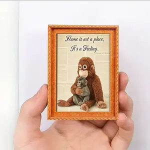 Warm Home Atmosphere Magnet, Hugging Monkey Refrigerator Magnet, Kitchen/storage Cabinet Decor, Moving Gift, Cozy Living Room Accessory