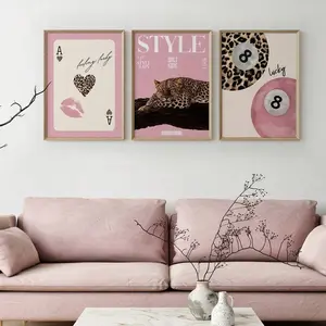 Leopard Print Wall Art Set, Vintage Luxury Canvas Prints, Bedroom & Living Room Decor, No Frame, Perfect Gift Idea