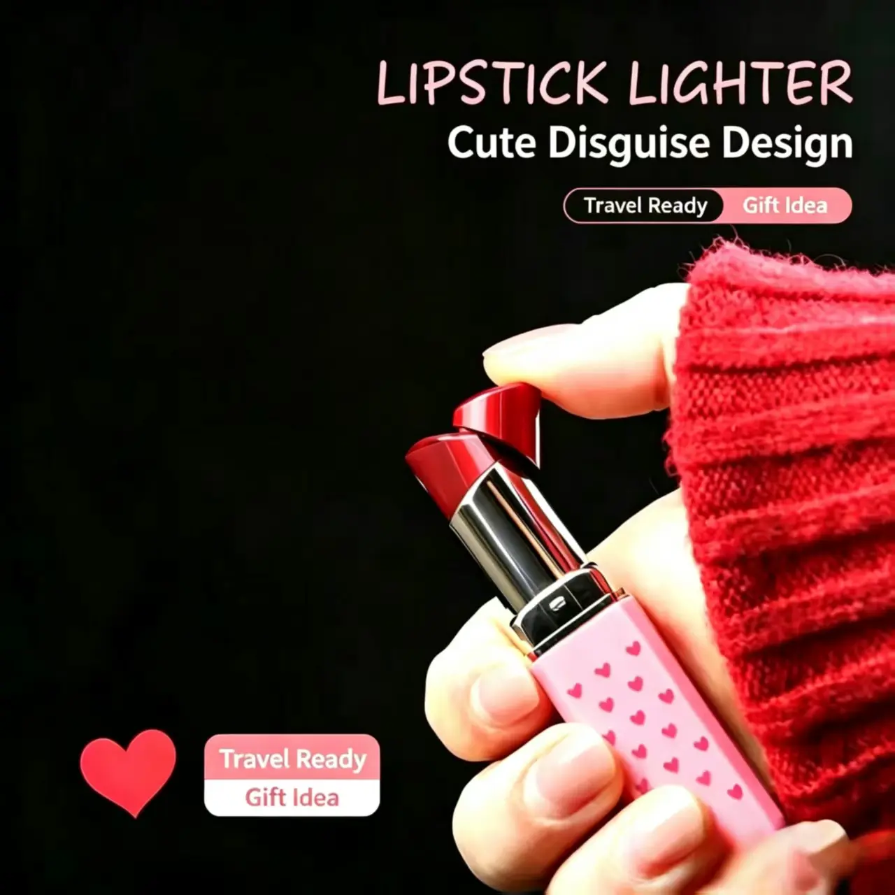 Lipstick-Shaped Hidden Lighter, Disguised Look Portable Size Lighter Accessory, Carry Anywhere Gift Idea, Accessories, Travel Ready