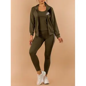 Shorty 3 Piece Tank, Jacket and Leggings Activewear Set
