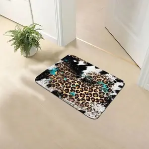 Fashion Leopard Print Floor Mat, Leopard Print Rug, Rectangle Home Decorative Carpet, Decorative Area Rug, Non-slip Soft Floor Mat for Home Living Room Bedroom Hotel Salon