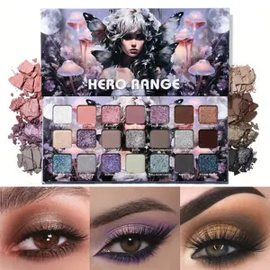 Anime Flower Fairy 21-Color Eyeshadow Palette - Sparkling Shimmer, Matte & Metallic Finishes - Beginner-Friendly, No-Fallout Formula, Long-Lasting, Easy to Remove - Deep Autumn Shades for Fall & Holiday Makeup - Great Gift！