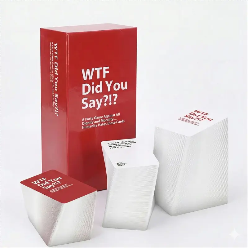 WTF Did You Say? 1 Set Adult Party Card Game, Funny Party Cardboard Game, Humorous Laughter Party Game, Party Gift, Party Activities Supplies, Family Board Game, Tabletop Games for Home Party & Festival