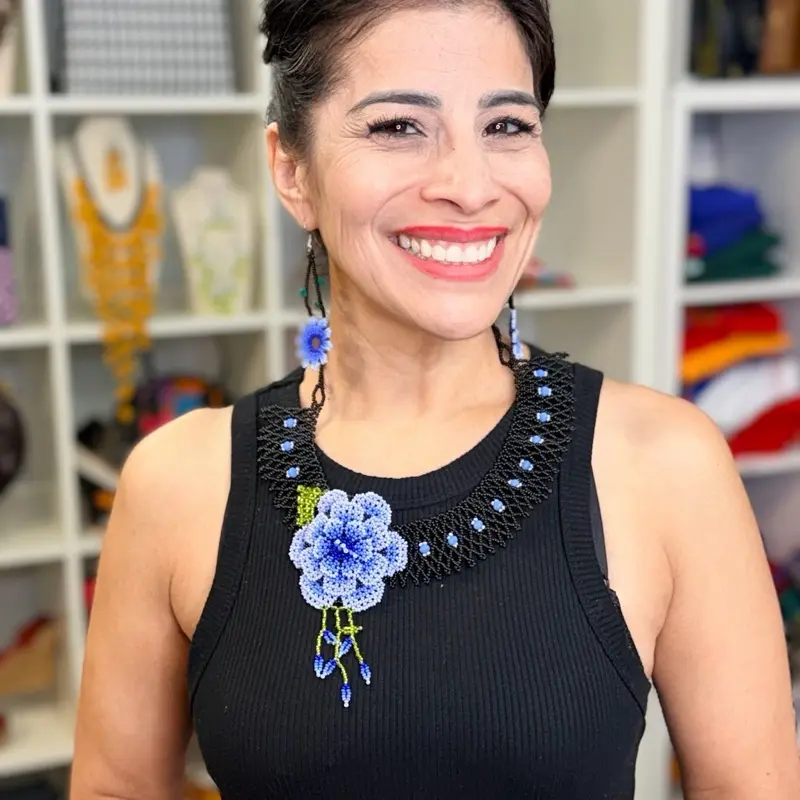 Collar Amanda  - collar artesanal mexicano - Mexican necklace Handmade beaded - collar huichol - collar mexicano - Mexican necklace