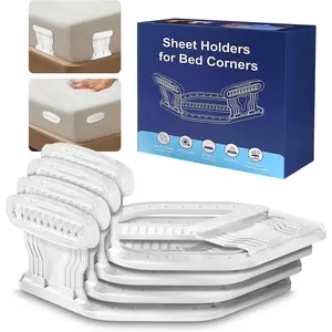 Bed Sheet Holders for Corners Set of 4 - Bed Sheet Grippers for All Mattress Types| Easy to Install and Remove, No More Loose Bedding, Keep Undisturbed Sleep
