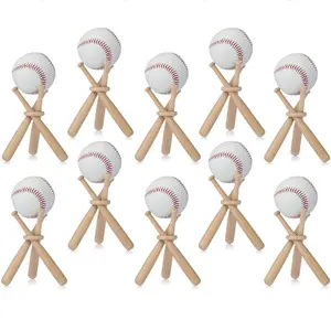 10 Pack Baseball Stand Baseball Holders For Balls Display Classic Wooden Baseball BatDisplay Stand Holder Display Baseball Centerpieces For Tables