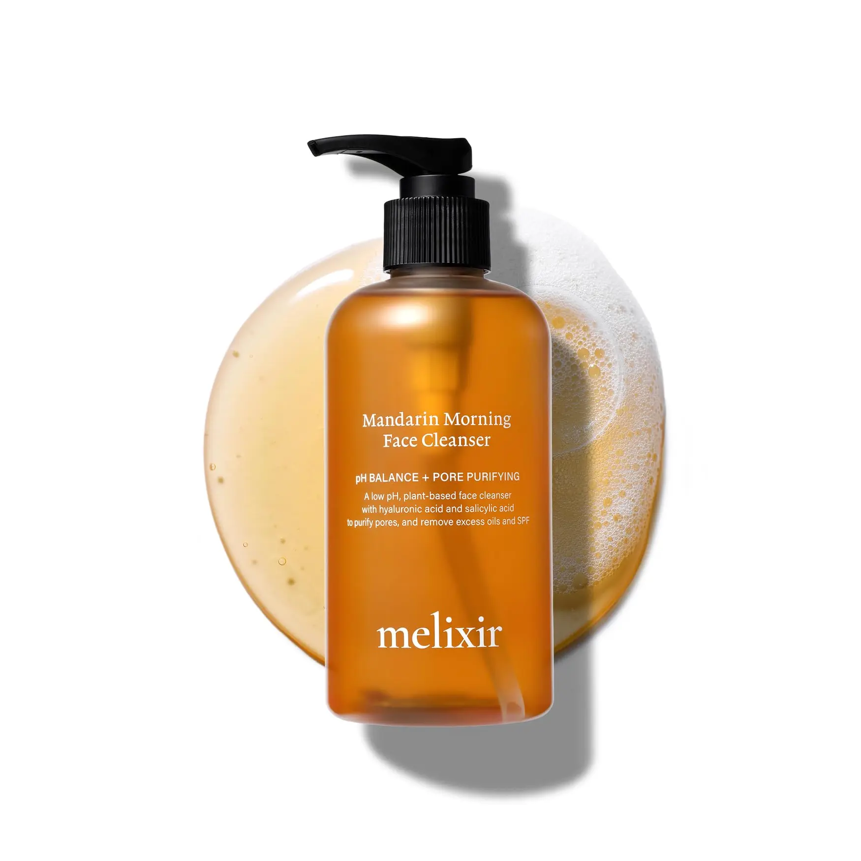 Melixir Mandarin Morning Face Cleanser, Gentle Non-Stripping Daily Cleanser for Dry Skin, Hydrating Hyaluronic Acid & BHA, Low pH Gel, Removes Excess Oil & SPF, Korean Skincare (8.4 fl.oz./250ml) Skin Repair Salicylic Aroma Facial