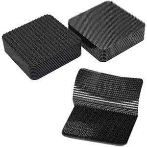 10 PCS Hook and Loop Mounting Strips with Adhesive, 2"*2" Heavy Duty Tape Strip, Multi-Purpose Carpet Rug Fastener Mounting Tape for Power Strip, Car Sun Visor, Floor Mat