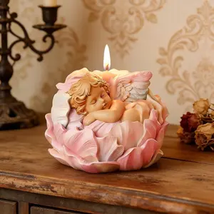 Resin Mould - Sleeping Angel in Flower Resin Casting Mould, Textured Wings and Layered Petal Design, Ideal for Thanksgiving and Housewarming, Home Decorations, Spiritual Gifts, Holiday Decorations