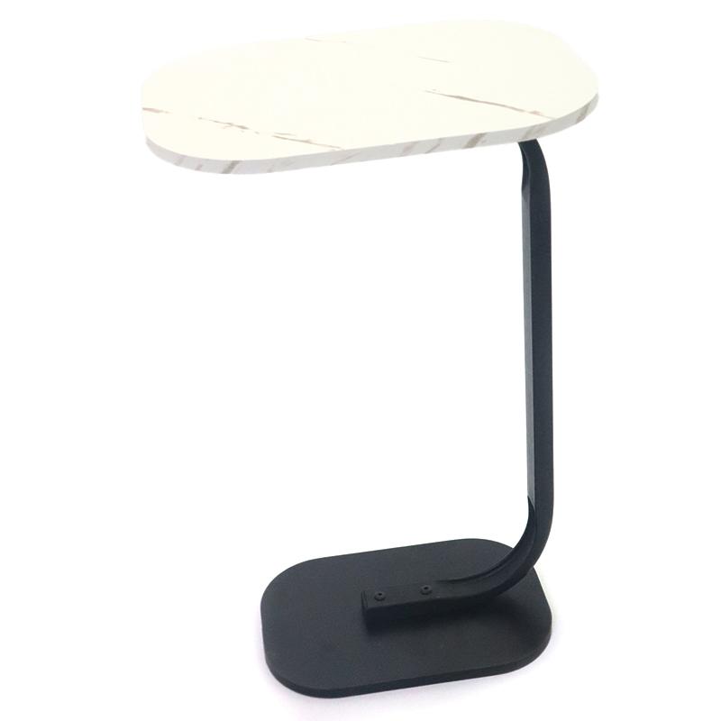 Black Marble Rectangular Side Table Sleek Compact Lightweight Easy to Move for Living Room Bedroom Couch Sofa Nightstand Versatile Home Accent