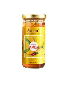 Auria's Malaysian Kitchen Mango Sambal - Vegan Gluten-free Dairy-free All-natural 8oz Food with Cobanero Chili Heat & Alphonso Mango Amchur Zesty Notes - Flavor