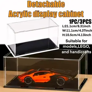Modern Transparent Acrylic Display Box, 21.1x11.1x10.5cm, Dustproof Showcase for Figurines, Toys, Collectibles, Multi-Functional Desktop Organizer, Desktop Storage Box