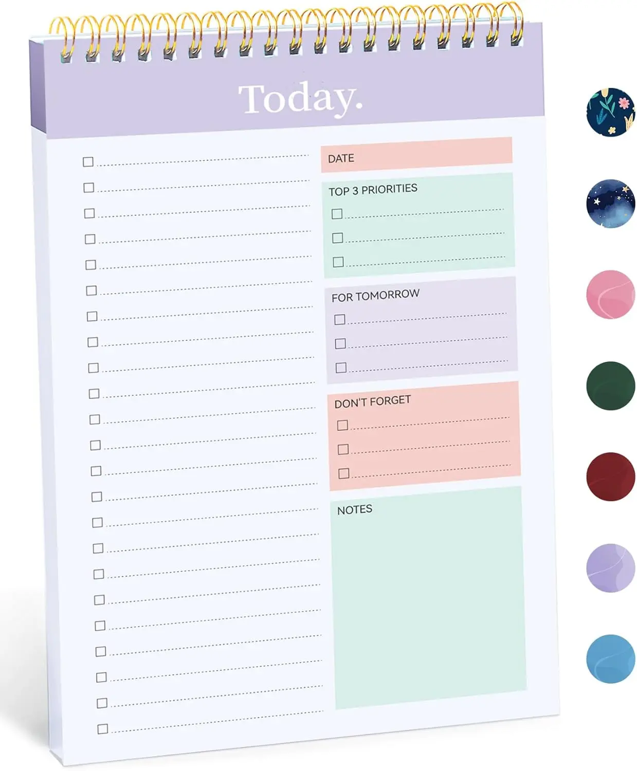 To Do List Notepad, Undated Daily Planner for Work and Goal Setting | Violet Dream, 52 Sheets, 9.8" x 6.5" , for Office, Home and school, Daily Task Planning, Notes and Everyday Organization