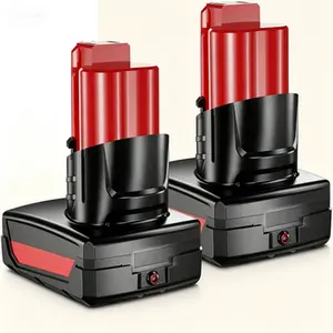 2Pack 8.0Ah 12V Lithium Battery Replacement for Milwaukee M12 Series with LCD Display, High Capacity Battery Pack Compatible with 48-11-2401 48-11-2412 48-11-2411 48-11-2420 48-11-2410, Upgraded 12V Battery for Cordless Power Tools