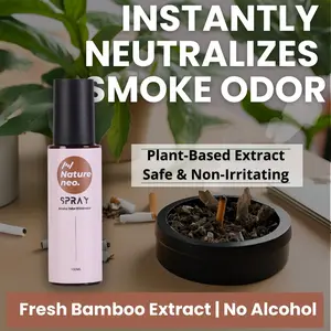 Smoke Odor Eliminator Spray with Natural Bamboo Extract – Completely Removes Cigarette and Cigar Smells from Clothes, Home, Car, and Hair, Alcohol-free NO Harsh Chemicals, Fast & Effective Deodorizing, 2-Pack (3.4 oz Each)