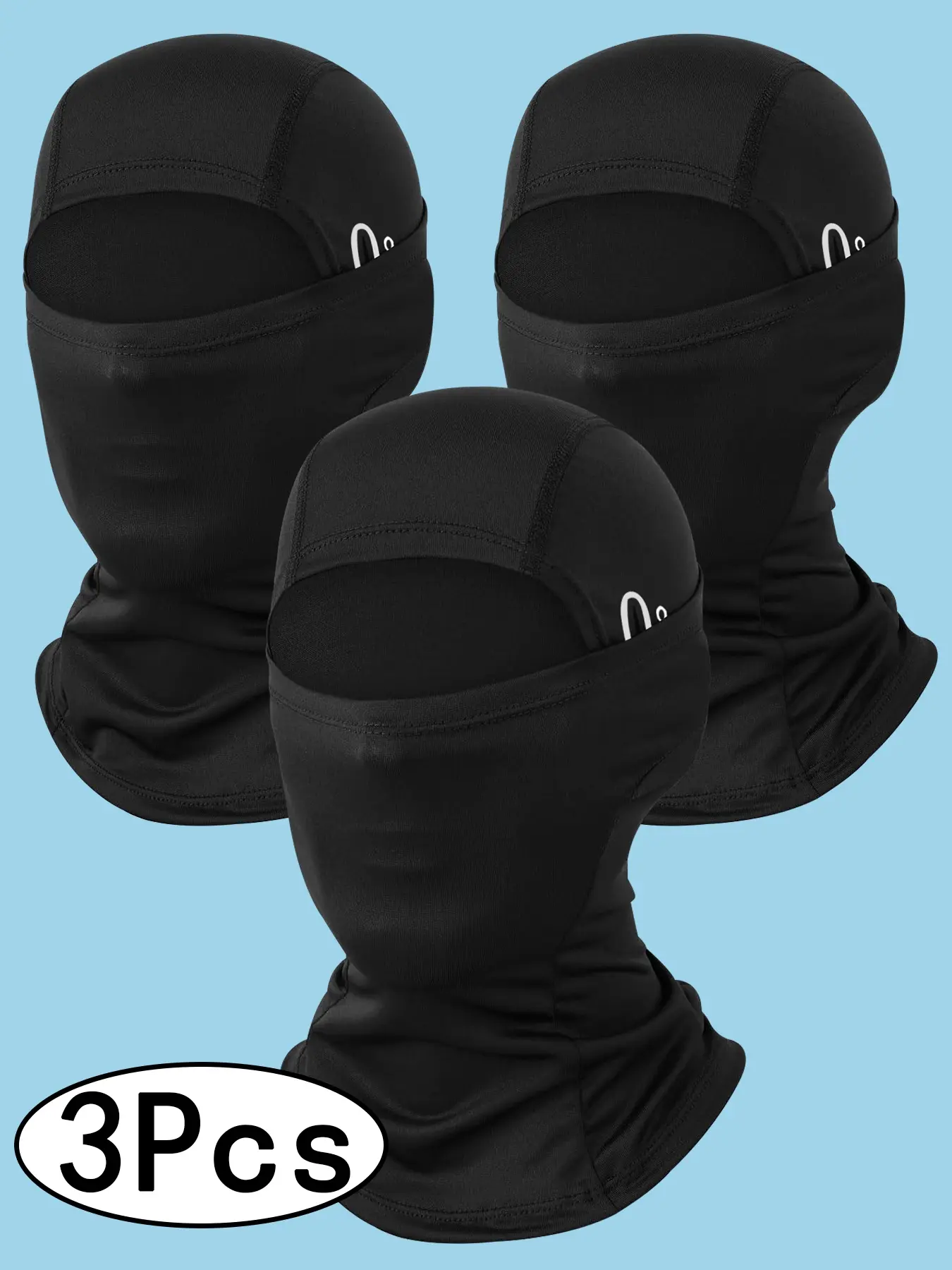 3-Pack Breathable Sweat-Wicking Hood Face Cover Balaclava Masks, Adjustable Multi-Functional Headwear, Full Coverage, Easy-On, Comfortable, Ideal for Outdoor Winter Activities