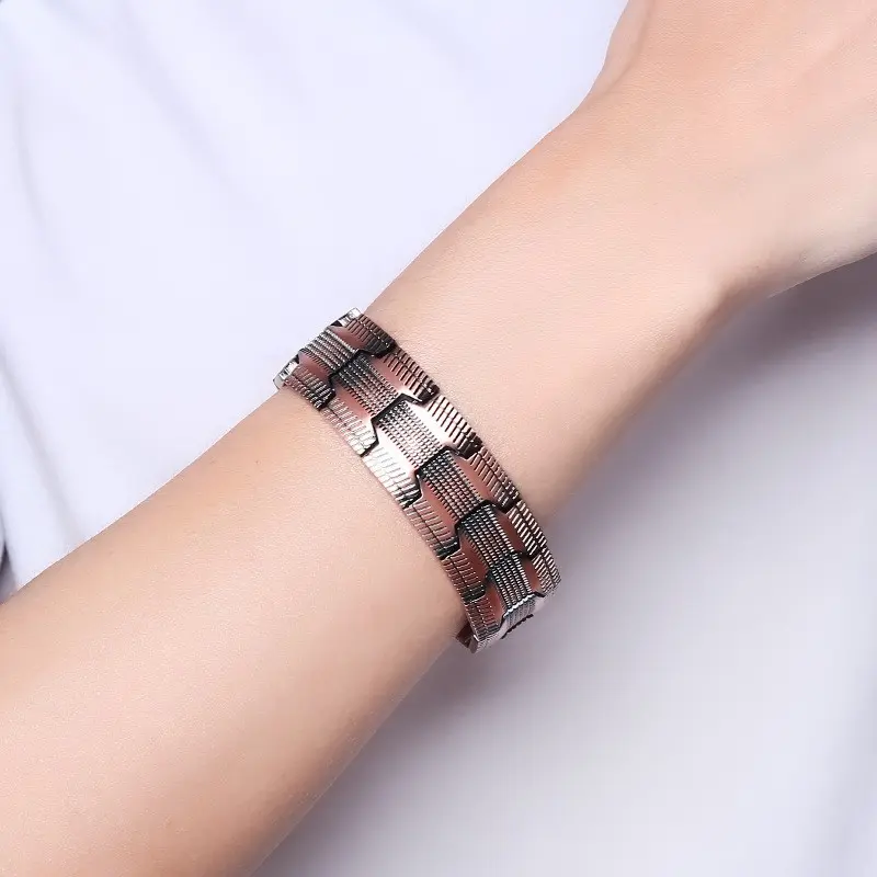 European and American men's retro red copper bracelet magnetic bracelet negative ion energy men's bracelet