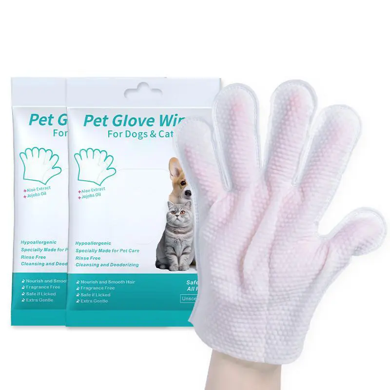 Pet Cleaning Gloves for Dogs & Cats | Waterless Grooming Gloves | Gently Clean Fur & Skin, Remove Dirt & Refresh Coat