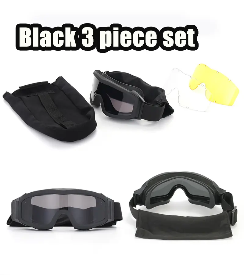 3mm Dual Lens Safety Goggles – Adjustable Outdoor Paintball Goggles, Level 1 Industry Standard with Ventilated Anti-Scratch Shield & PC Frame – For Paintball, Shooting, Construction