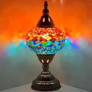 Fusion of Warm and Cool: Turkish Round Mosaic Lamps