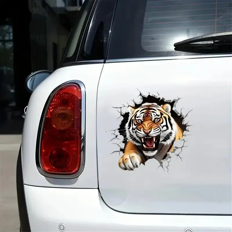 Tiger Pattern Car Decorative Sticker, Self Adhesive Truck Car Decal, Bumper Sticker, Universal Car Exterior Decoration Accessories for Car, Motorcycle & Laptop, Sticker For Cars, Car Vehicle Decoration, Truck Decals