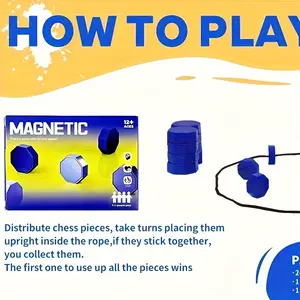 Magnetic Chess Stones Strategy Game, Portable Family Board Game for Game Night, Educational Gift, Plastic Material