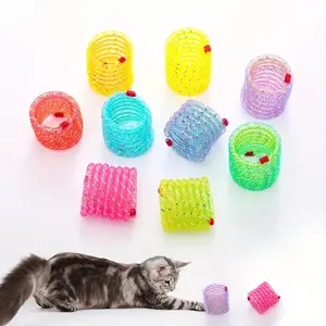 2-Pack Random Color Cat Toys, Multicolor Spring Line Tube Elasticity, Fun Stress Relief Toy for Cats, Pet Entertainment Accessories