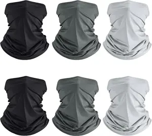6PCS UV Protection Cooling Neck Gaiter – Breathable Face Cover Scarf Bandana for Summer Outdoor Use