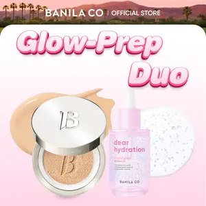 [NEW] BANILA CO Glow Prep Duo | Dear Hydration Crystal Glow Essence & Covericious Ultimate Cover Cushion | Hydrating Glow Essence + Long-Wear Cushion Foundation for Smooth, Radiant Skin