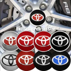 4Pcs 56mm car Toyota logo badge logo ring hub center patch decoration accessories car hub cap decoration accessories Wheel Decal Car Decals suitable for Toyota Prado Yaris Hilux Vensa Focus Supra Corolla Camry Oris CHR RAV4