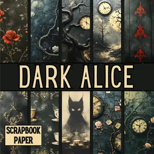 Dark Alice Scrapbook Paper: Decorative Double-Sided Craft Papers For Junk Journals, Wrapping & Mixed Media, Card Making And More