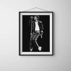 Michael Jackson Live on Stage Poster  King of Pop Iconic Bad Tour Wall Art, Black and White Retro Music Print for Home (No Framed)
