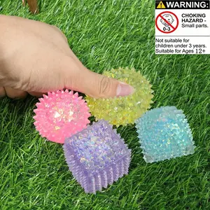 4pcs Set Maltose Spiky Geometric Stress Ball Toys for Kids, Slow Rebound Squeeze Toy, Anxiety Relief Playthings