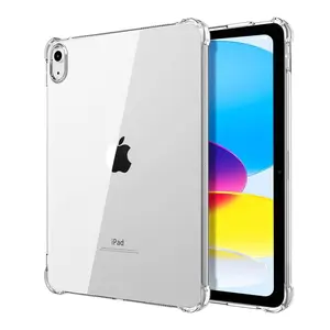 Transparent Tpu Case for iPad Air 4/5/6/7, Covers, Full Edge Protection, Shockproof, High Clarity, Silicone Soft Shell, Compatible with Apple Pencil