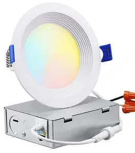 Torchstar 4 Inch Dimmable Aluminum Anti-Glare Baffle LED Recessed Light (8 Pack) - 2700K/3000K/3500K/4000K/5000K Selectable