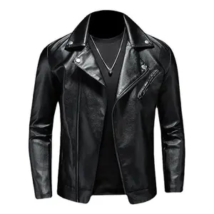 High Quality Leather Jacket Men Fashion Motorcycle Outerwear Mens Turn Down Collar Bomber Leather Suede Moto Biker Jackets Man